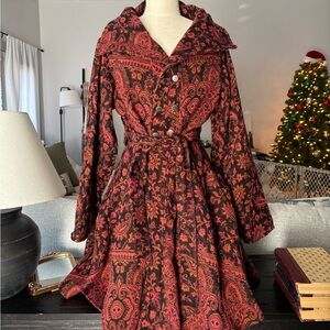 Boho retro Paisley Coat dress